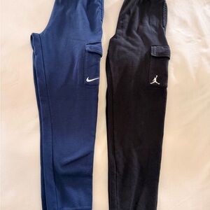 Nike and Jordan Kids' Blue and Black Cargo Joggers